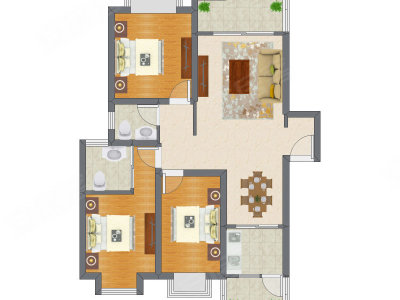 3室1厅 112.65平米
