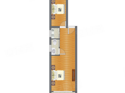 2室0厅 53.32平米户型图