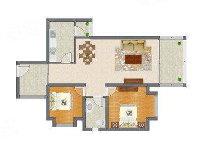 2室2厅 95.26平米
