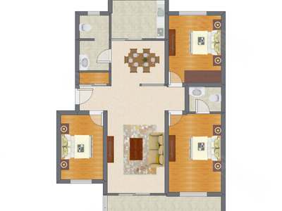 3室2厅 161.72平米