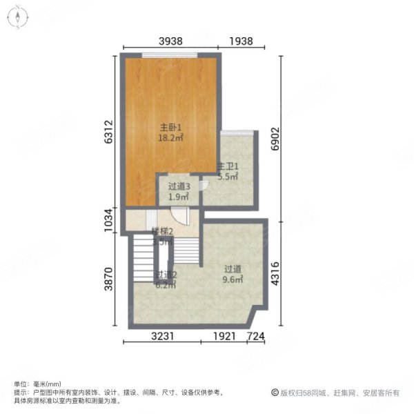 一栋洋房4室2厅3卫231㎡南北1350万