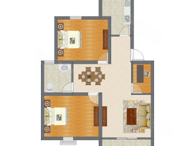 3室2厅 78.50平米