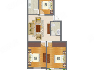 3室1厅 144.00平米户型图
