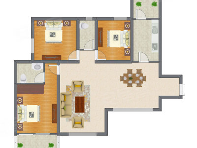 3室2厅 95.57平米
