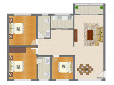 3室2厅 105.06平米