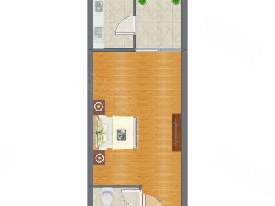 1室0厅 65.22平米户型图