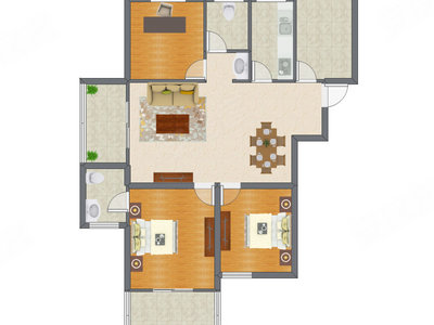 3室2厅 117.31平米