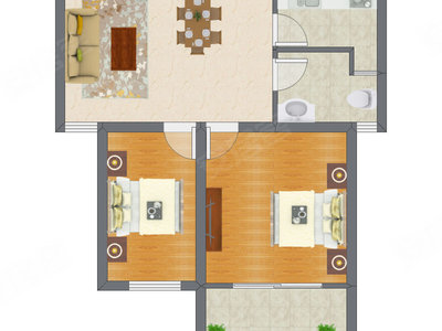 2室1厅 79.66平米户型图