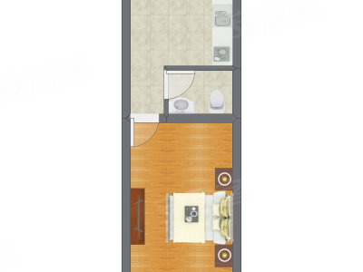 1室1厅 21.13平米