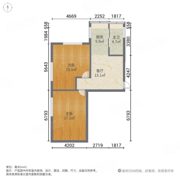 丰乐小区2室1厅1卫42.62㎡南北21万