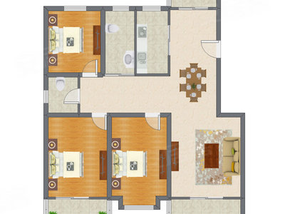 3室2厅 145.85平米