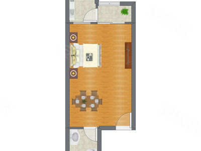 1室0厅 46.36平米户型图