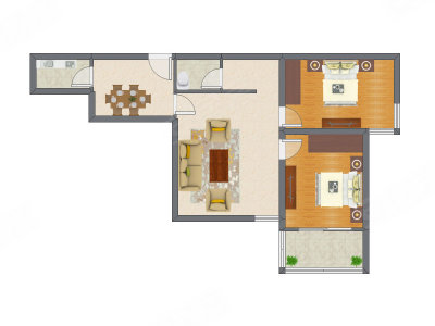 2室2厅 100.56平米户型图