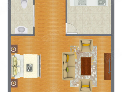 1室0厅 74.80平米户型图