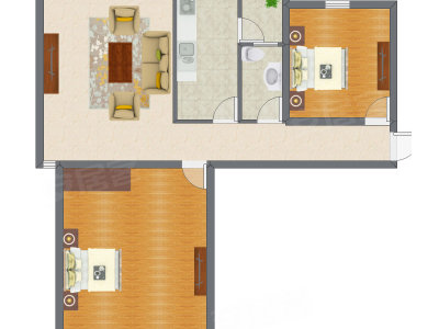 2室1厅 83.13平米