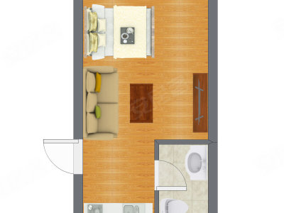 1室0厅 31.70平米户型图