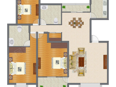 3室2厅 152.00平米