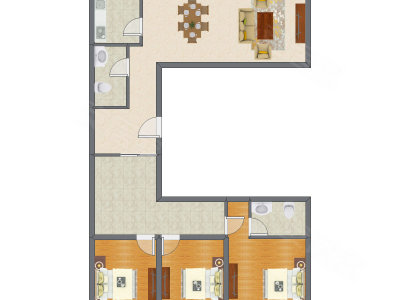 3室2厅 189.25平米
