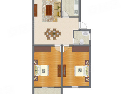 2室2厅 76.17平米