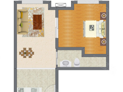 1室1厅 92.50平米户型图