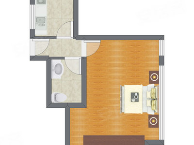 1室0厅 55.44平米户型图