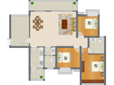 3室2厅 116.85平米