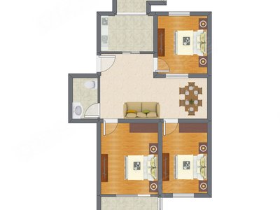 3室2厅 85.00平米