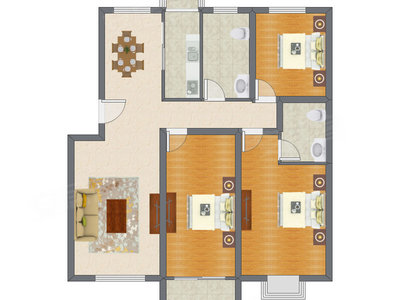 3室2厅 132.13平米