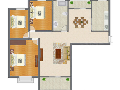 3室2厅 115.83平米