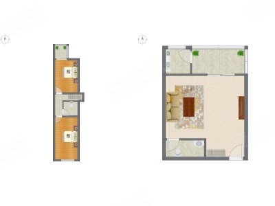 2室2厅 99.09平米户型图