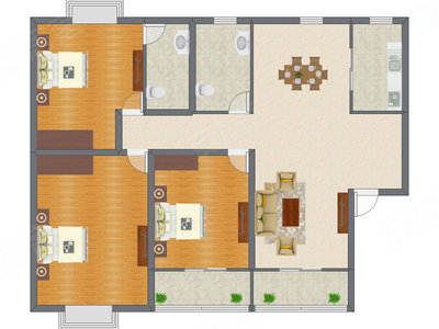 3室2厅 114.25平米