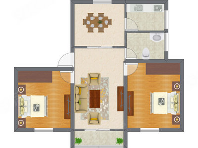 2室2厅 117.50平米户型图