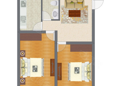2室1厅 94.39平米