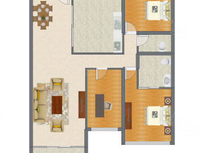3室2厅 103.95平米户型图