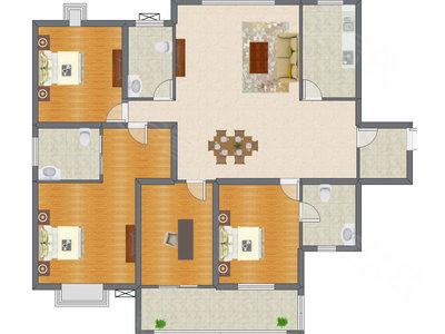 4室2厅 173.00平米