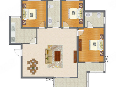 3室2厅 140.92平米