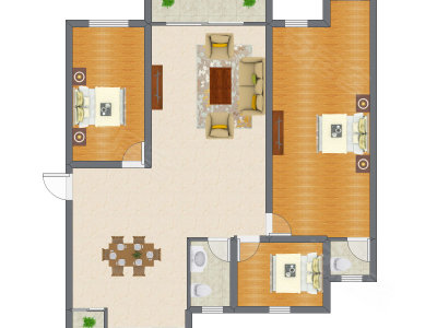 3室2厅 108.67平米