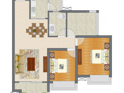 2室2厅 94.60平米户型图