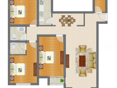 3室2厅 144.18平米