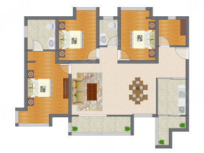 3室2厅 140.71平米