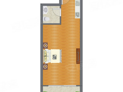 1室0厅 51.77平米户型图