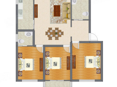 3室2厅 114.80平米