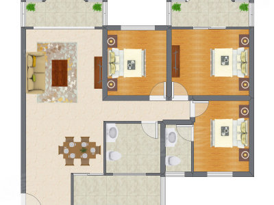 3室2厅 135.36平米