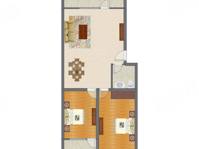 2室2厅 117.74平米户型图