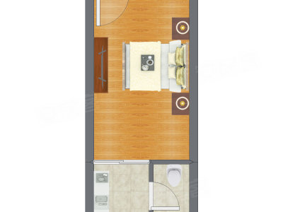 1室0厅 26.98平米户型图
