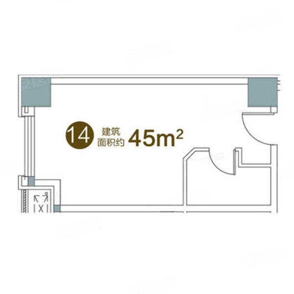 鲁商铂悦公馆1室0厅1卫43㎡东42.6万