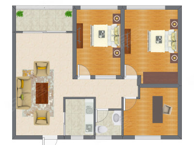 3室1厅 95.00平米户型图