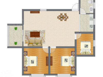 3室2厅 94.00平米户型图