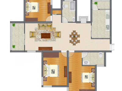 3室2厅 118.14平米