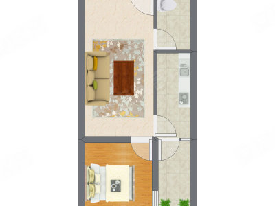 1室1厅 54.01平米